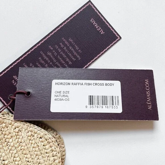 Alemais Horizon Raffia Fish Bag Natural NEW NWT - Picture 5 of 10